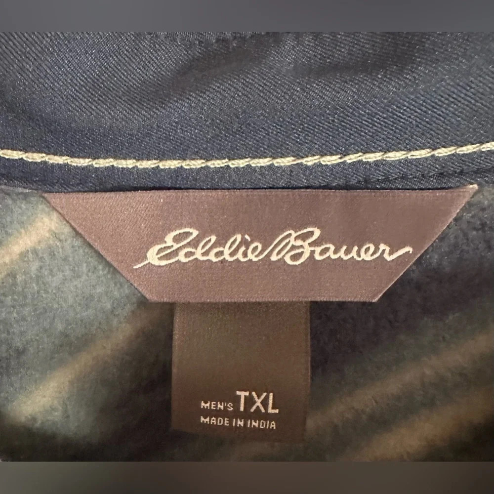 NWT Eddie Bauer Chutes Long Sleeve Fleece Button Down Men Size Tall Extra Large - Picture 5 of 7